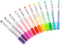Długopisy żelowe fluo 12 kolorów KIDEA - tantis.pl
