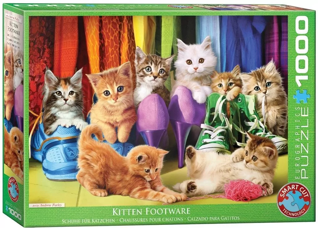Puzzle 1000. Kitten footware - tantis.pl