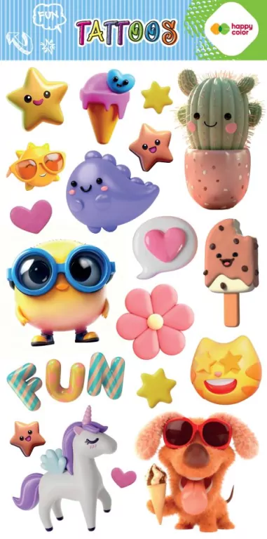 Tatuaże zmywalne Summer Fun HAPPY COLOR - tantis.pl