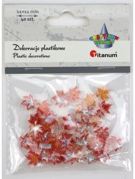 Dekoracje plastikowe liście klonu 11x12mm 40szt - tantis.pl