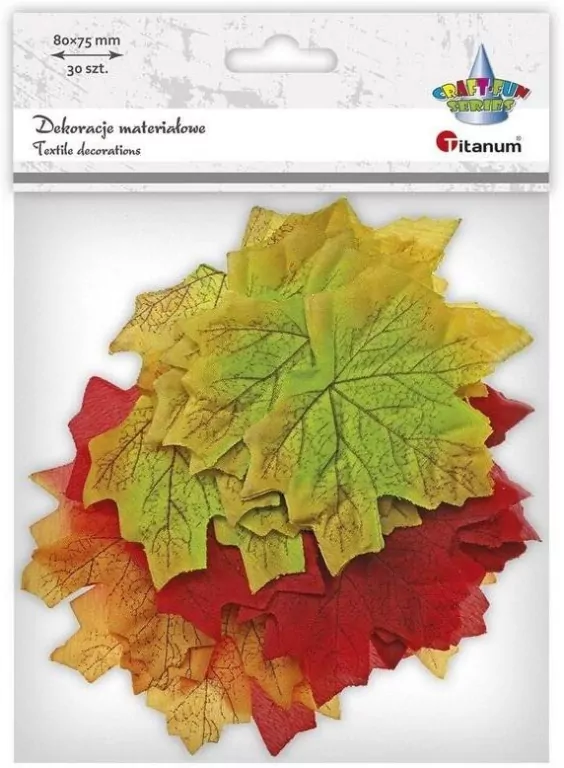 Materiałowe liście klonu 85x70mm 30szt - tantis.pl