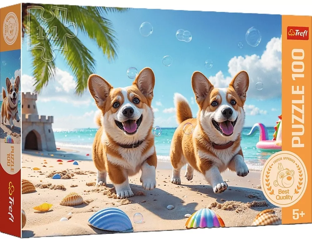 Puzzle 100 Corgi Rodzina Treflików TREFL - tantis.pl