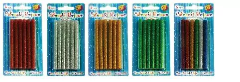 Klej do pistoletu mix kolorów z brokatem 7x100mm op - tantis.pl