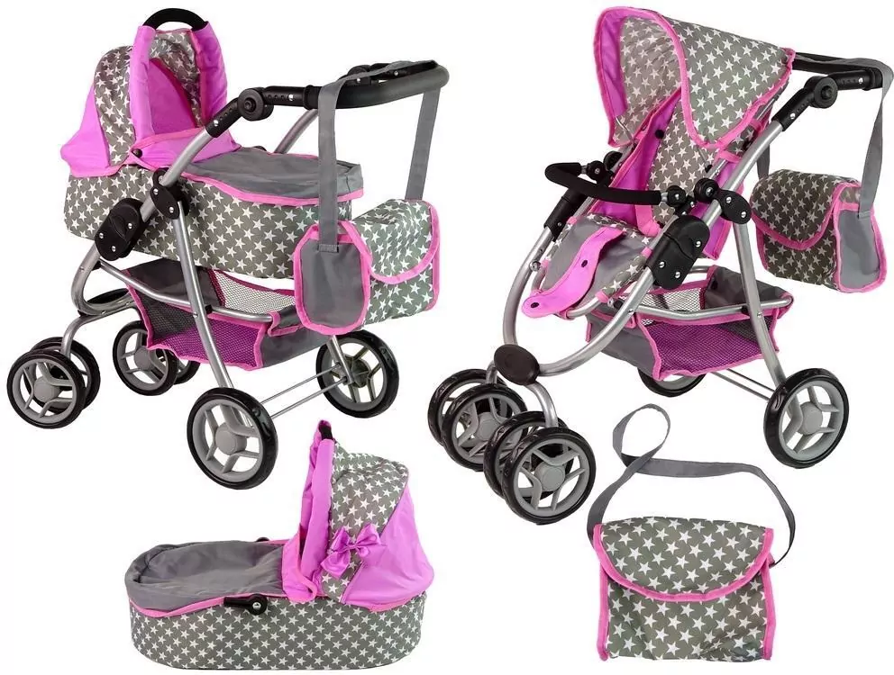 Wózek dla lalek spacerówka 2w1 gondola - tantis.pl