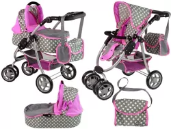 Wózek dla lalek spacerówka 2w1 gondola