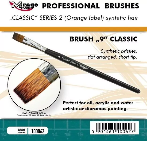 Pędzelek płaski high quality classic rozm 9 - tantis.pl
