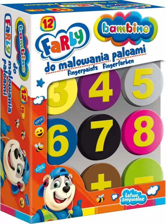 Farby do malowania palcami 12 kolorów - tantis.pl