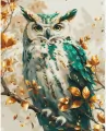 Malowanie po numerach BRUSHME 40x50 cm Gold Szmaragdowa Sowa - tantis.pl