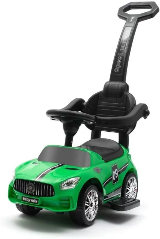 Jeździk dziecięcy z dźwiękiem i rączką Racer ziel - tantis.pl