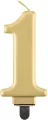 Świeczka cyferka 1 Beauty&Charm metalik złota 8cm - tantis.pl