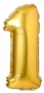 Balon foliowy złoty  69cm. Cyfra 1 - tantis.pl