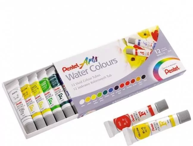 Farby akwarelowe w tubach 12 kolorów PENTEL - tantis.pl