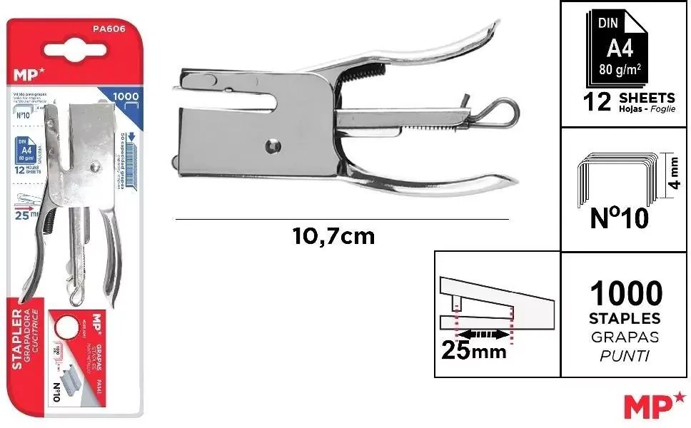 Zszywacz nożycowy 10.7x5.5cm + zszywki - tantis.pl
