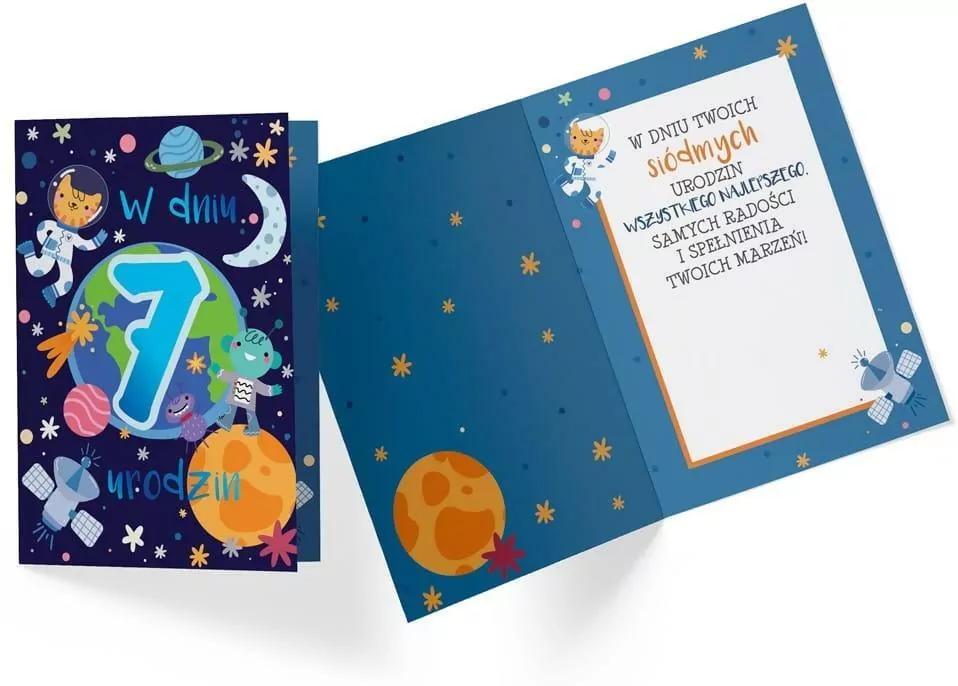 Karnet. Urodziny 7 chłopiec - tantis.pl