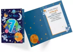 Karnet. Urodziny 7 chłopiec