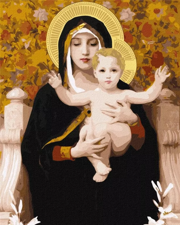 Malowanie po numerach. Madonna z liliami. 40x50cm - tantis.pl