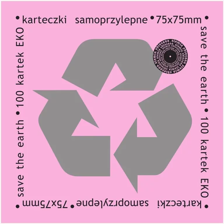 Karteczki samoprzylepne eko 75x75mm 100K różowe - tantis.pl