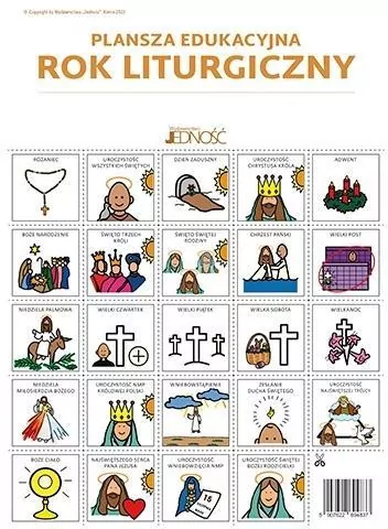 Plansza edukacyjna Rok liturgiczny z symbolami PCS - tantis.pl