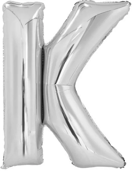 Balon foliowy litera K srebrna 63.5x86cm - tantis.pl