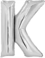 Balon foliowy litera K srebrna 63.5x86cm - tantis.pl