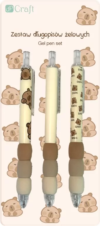 Długopisy żelowe Kapibara czarne - tantis.pl