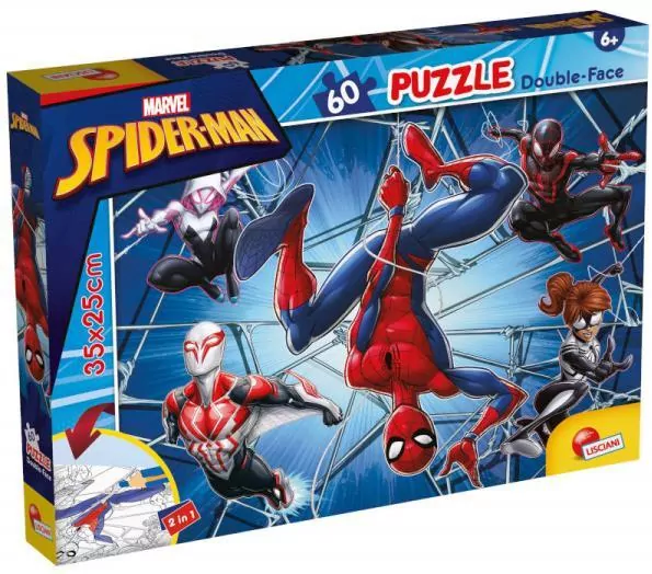 Lisciani. Puzzle 60 dwustronne, Spiderman - tantis.pl