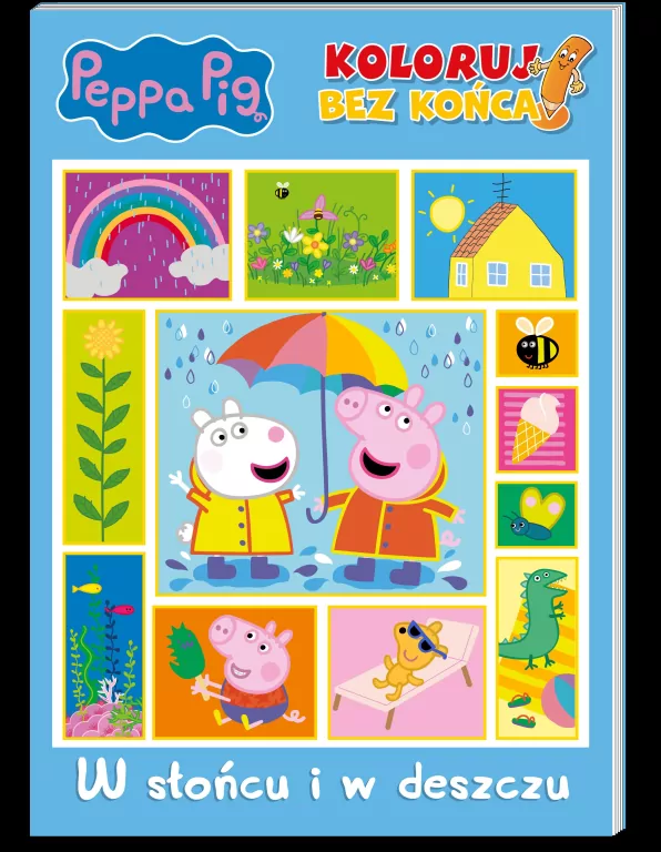 Peppa Pig. W słońcu i w deszczu. Koloruj bez końca. Cz.3 - tantis.pl