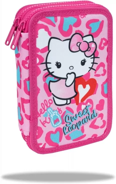 Piórnik podwójny z wyposażeniem Hello Kitty Jumper 2 Pink 2 - tantis.pl