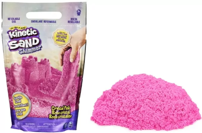 Kinetic Sand - Piasek błyszczący różowy 900g - tantis.pl