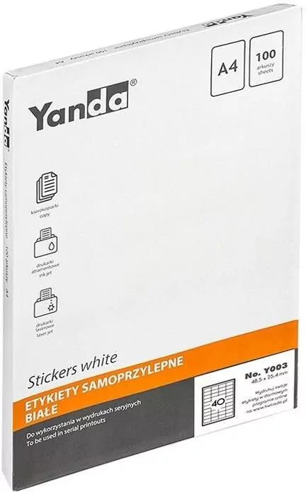 Etykiety samoprzylepne NO.Y003 YANDA - tantis.pl