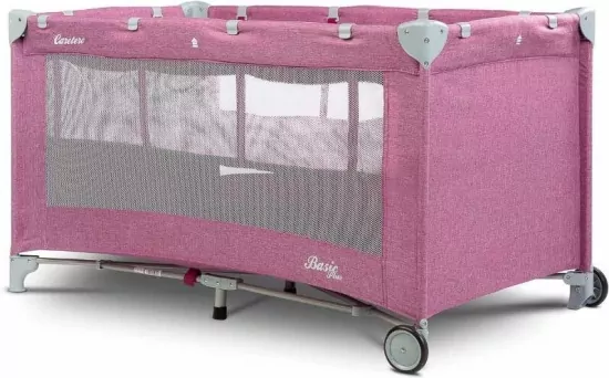 Caretero Łóżeczko turystyczne Basic różowe