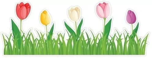 Dekoracja wiosenna - Tulipany na trawie 4el - tantis.pl