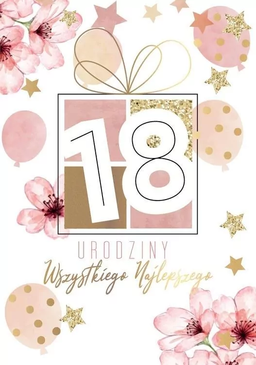 Karnet B6 PR-353 Urodziny 18 - tantis.pl