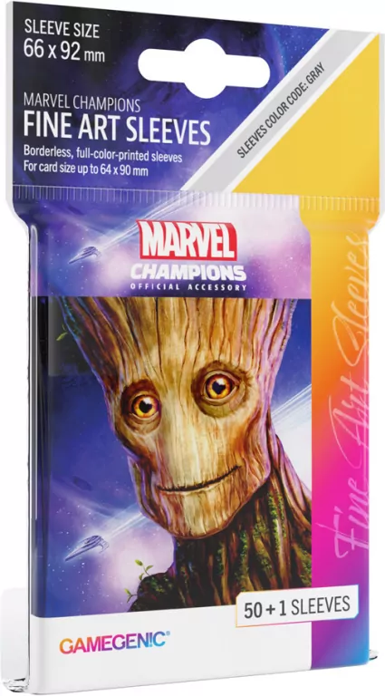 Gamegenic: Marvel Champions Fine Art Sleeves (66 mm x 92 mm) Groot 50+1 szt. - tantis.pl