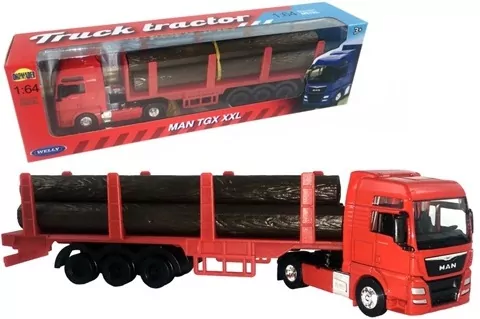 Truck MAN TGX z drewnem 1:64 WELLY - tantis.pl