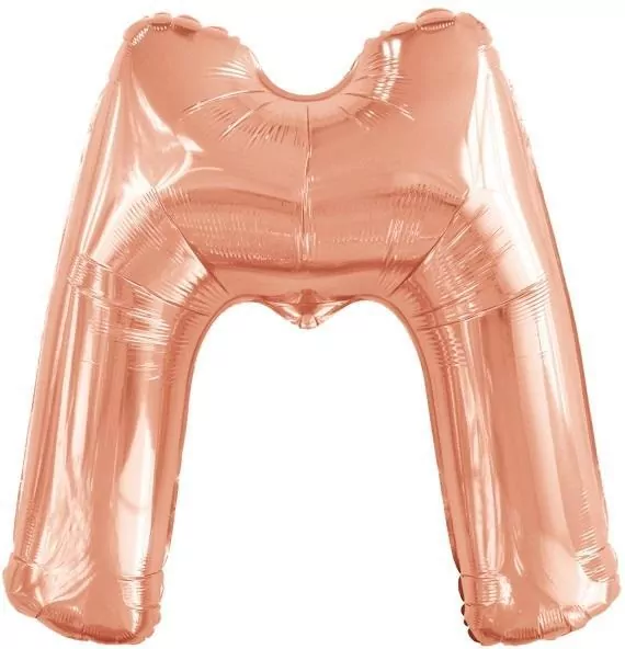 Balon foliowy litera M różowe złoto 69,5x86cm - tantis.pl
