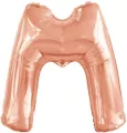 Balon foliowy litera M różowe złoto 69,5x86cm - tantis.pl