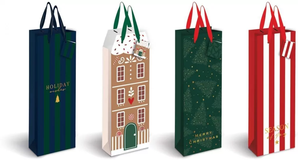 Torebka prezentowa na wino 13x36x10cm BN mix - tantis.pl