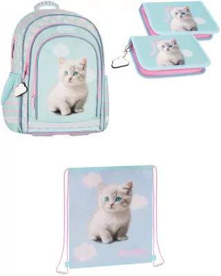 Pakiet Cuties Kitty: plecak / Piórnik bez wyposażenia / GRATIS worek na buty