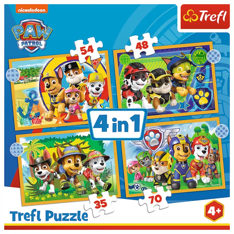 Wakacyjny Psi Patrol. Puzzle 4w1 - tantis.pl