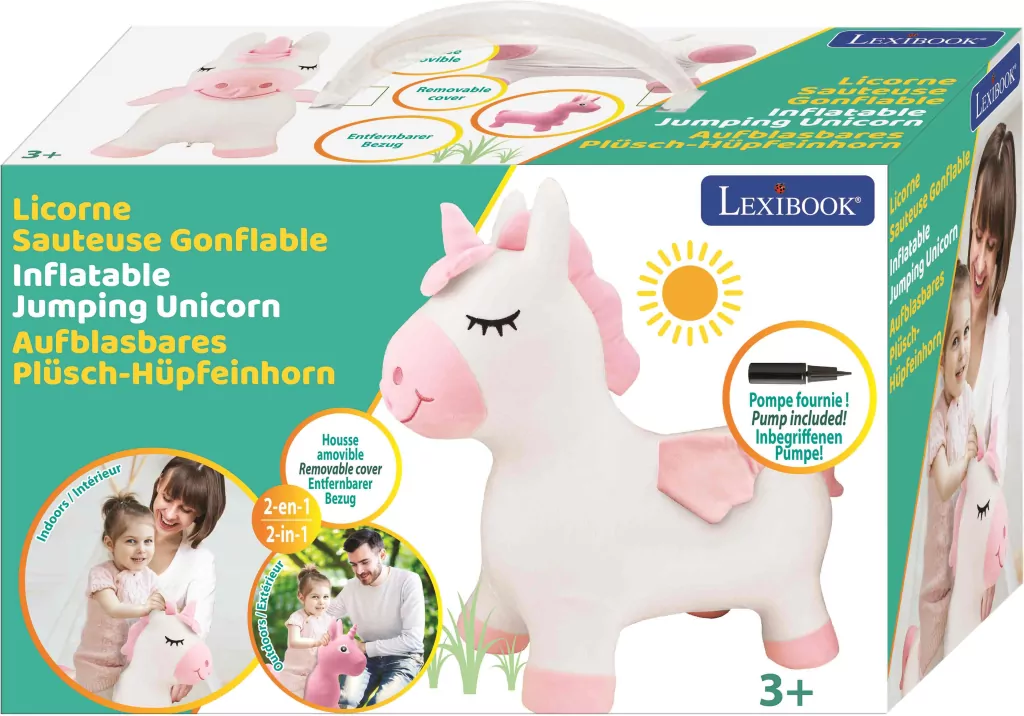 Nadmuchiwany skoczek. Pluszowy jednorożec - tantis.pl