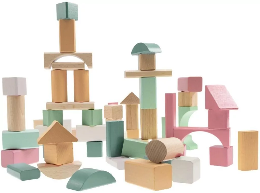 Klocki drewniane Soft Neutrals Wooden Blocks 60el - tantis.pl