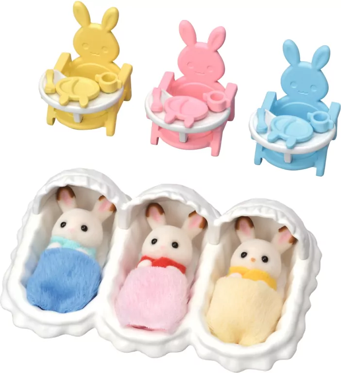 SYLVANIAN Trojaczki Króliczków z czekoladowymi uszami - tantis.pl