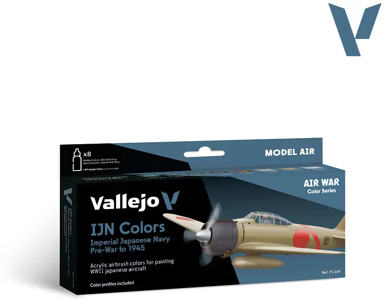 Vallejo: 71.169 - Model Air - Air War - IJN Colors - Imperial Japanese Navy Pre-War to 1945 (8x18 ml) - tantis.pl