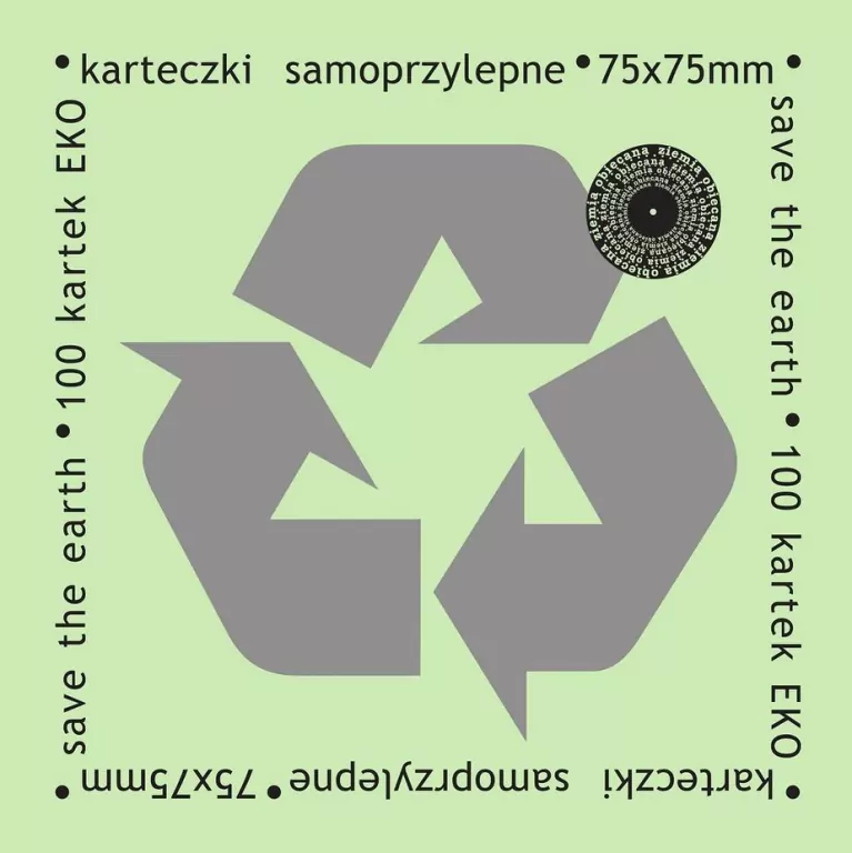 Karteczki samoprzylepne eko 75x75mm 100K zielone - tantis.pl