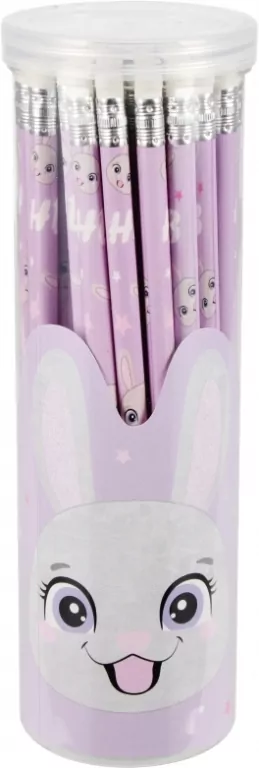 Ołówek z gumką HB Rabbit (48szt) - tantis.pl