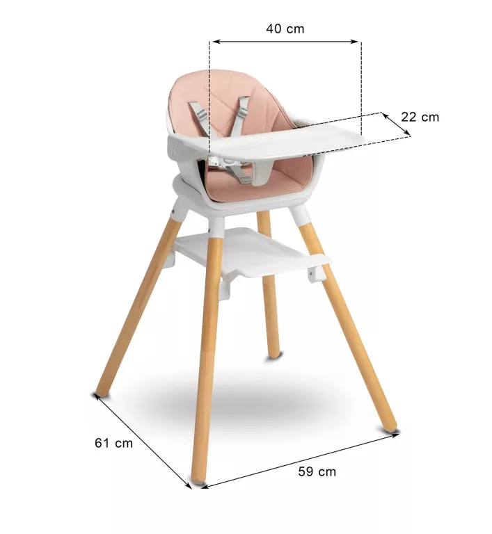 Caretero Krzesełko do karmienia Bravo szare - tantis.pl