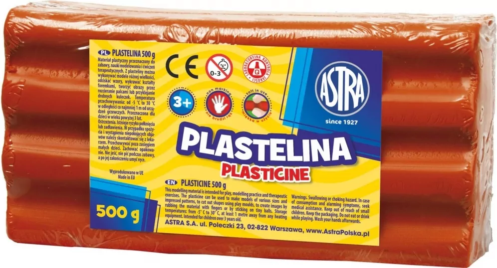 Astra. Plastelina 0.5kg, czerwona - tantis.pl