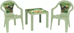 Stolik i dwa krzesła pastel zielony