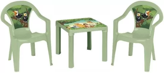 Stolik i dwa krzesła pastel zielony